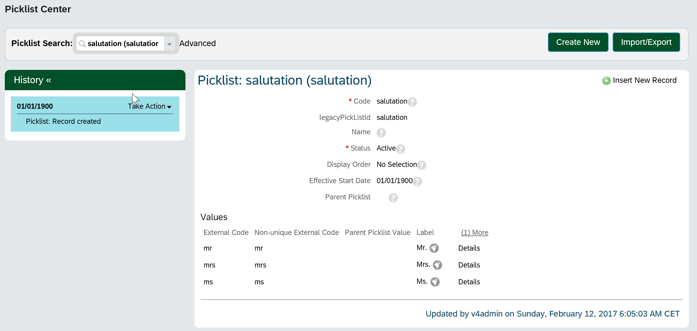 Auswahllistenmanagement in SAP SuccessFactors