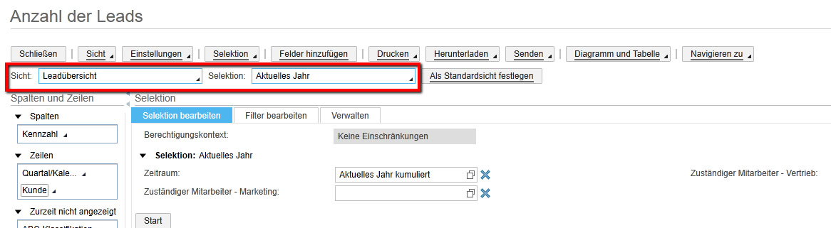 Berichtssichten 1