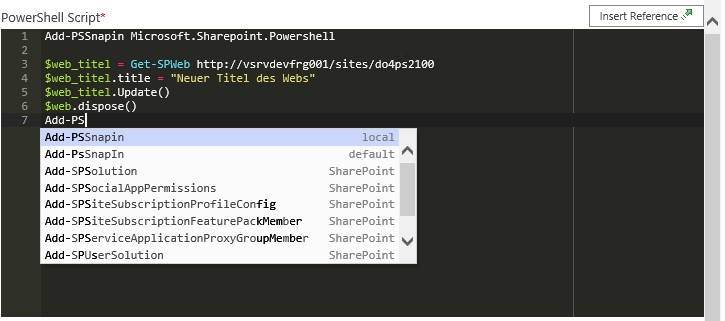 Data One 4 PowerShell Screen2 Verbesserter Quelltexteditor