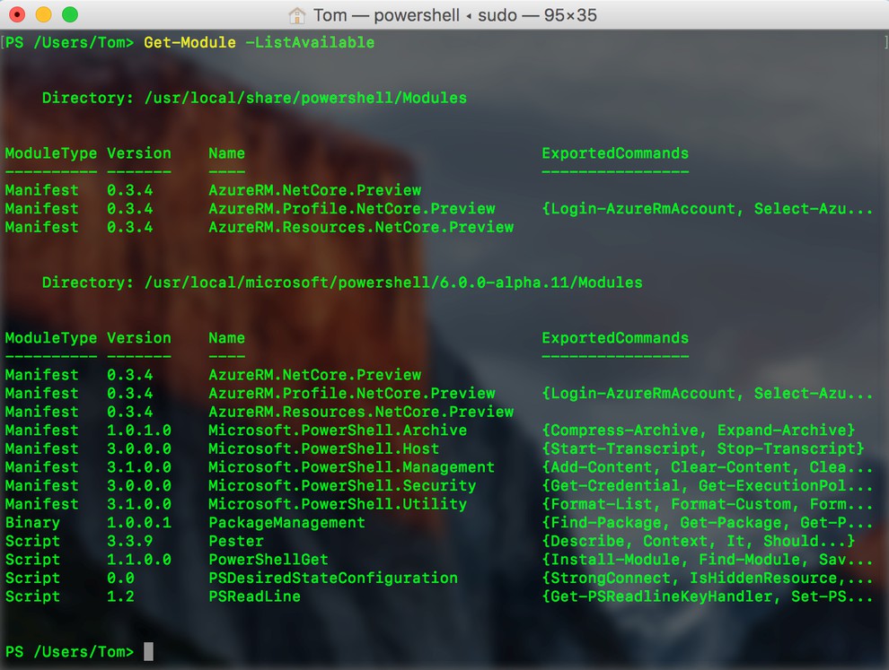 Get-Module -listAvailable zeigt: AzureRm.*-Module sind installiert