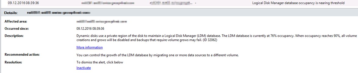 Modern Backup Storage - LDM-Warnung