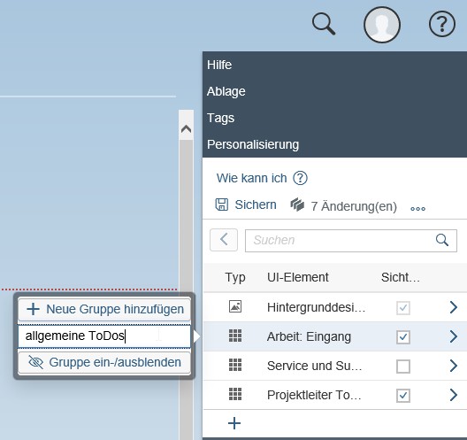 SAP Business ByDesign - HTML5 - Launchpad - Gruppen anpassen