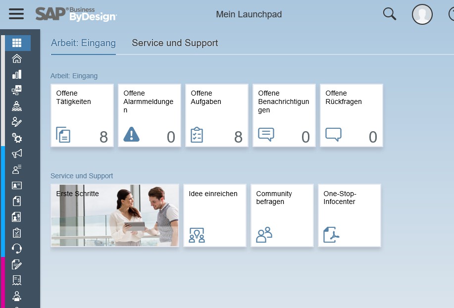 SAP Business ByDesign - HTML5 - Launchpad