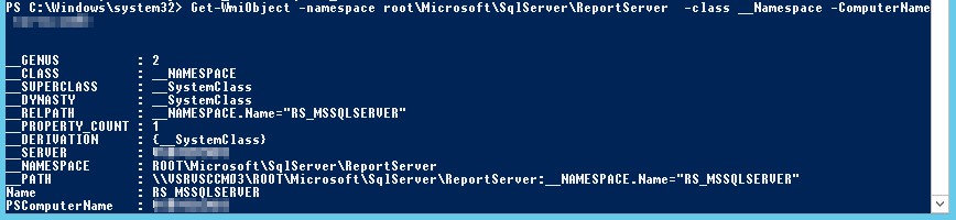 SCCM WMI Reporting powershell1eintrag