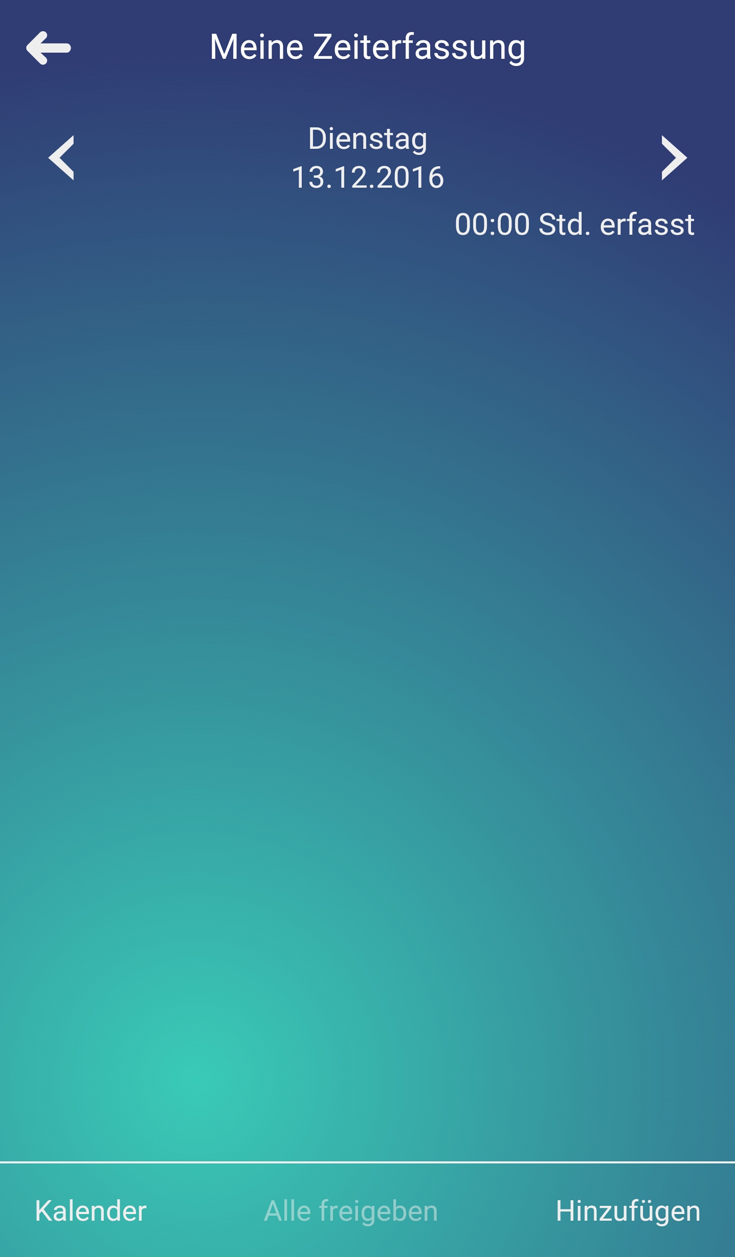 Tagesansicht Zeiterfassungs-App SAP Business ByDesign