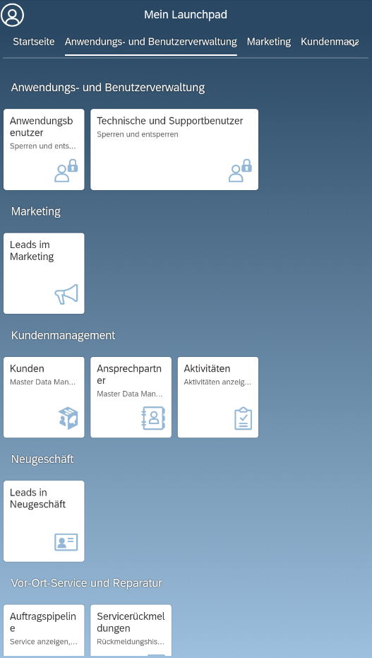 Die Mobile User Administration App